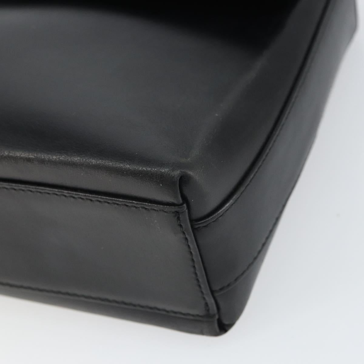 Salvatore Ferragamo Vala Shoulder Bag Leather Black Silver Auth 149807