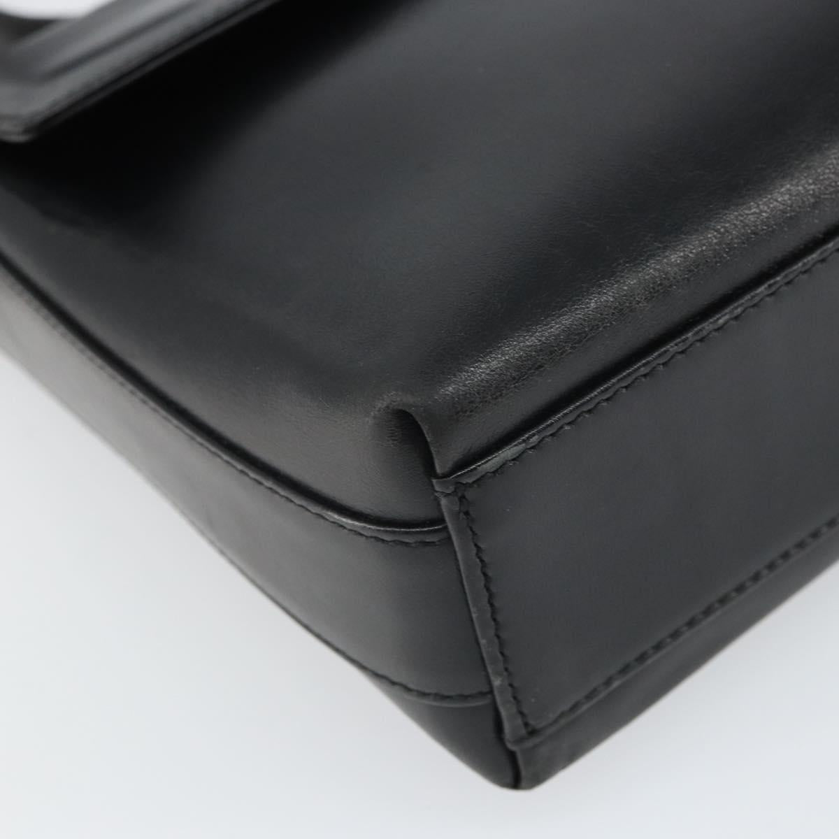 Salvatore Ferragamo Vala Shoulder Bag Leather Black Silver Auth 149807