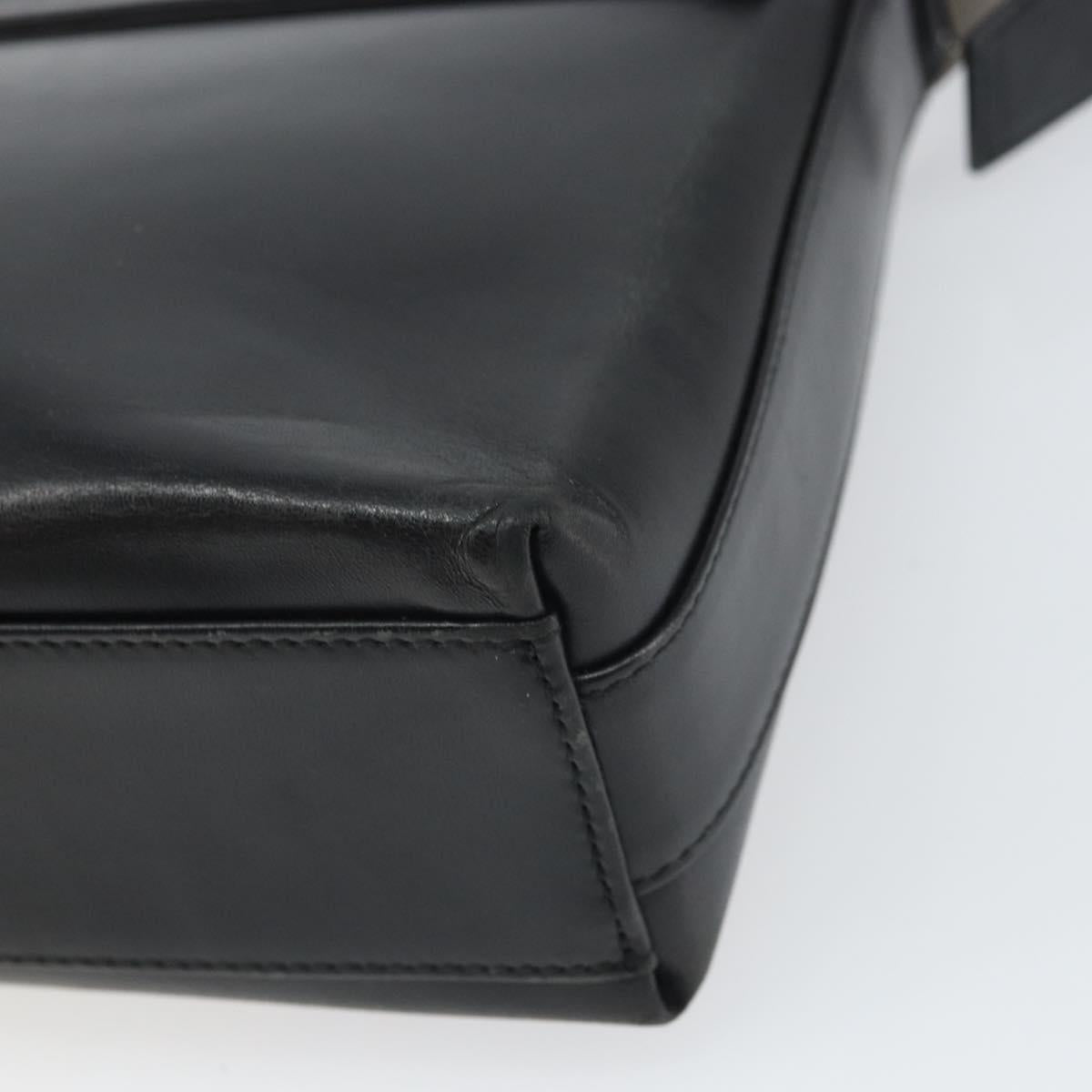 Salvatore Ferragamo Vala Shoulder Bag Leather Black Silver Auth 149807