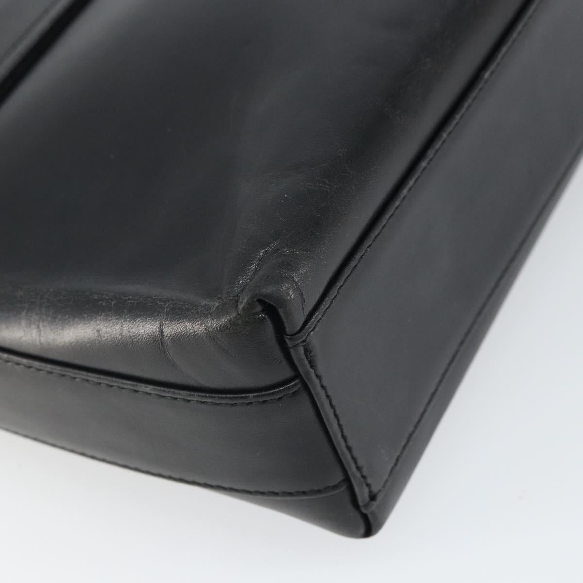Salvatore Ferragamo Vala Shoulder Bag Leather Black Silver Auth 149807