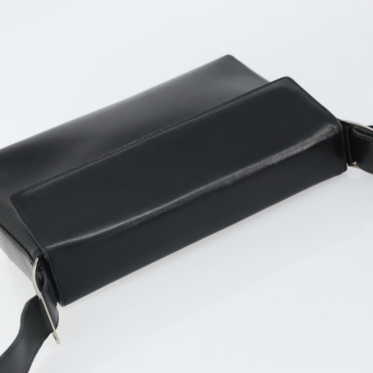 Salvatore Ferragamo Vala Shoulder Bag Leather Black Silver Auth 149807