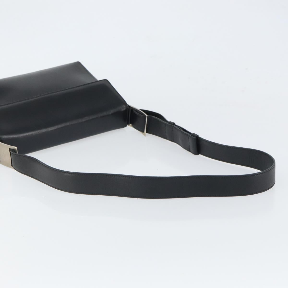 Salvatore Ferragamo Vala Shoulder Bag Leather Black Silver Auth 149807