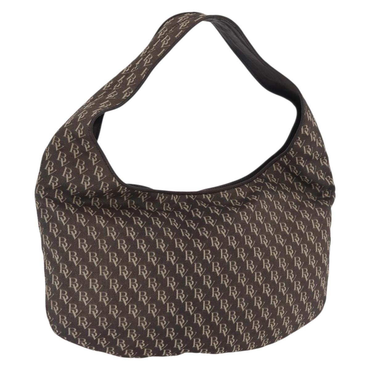 BOTTEGA VENETA Hobo Shoulder Bag Canvas Brown Auth 149811