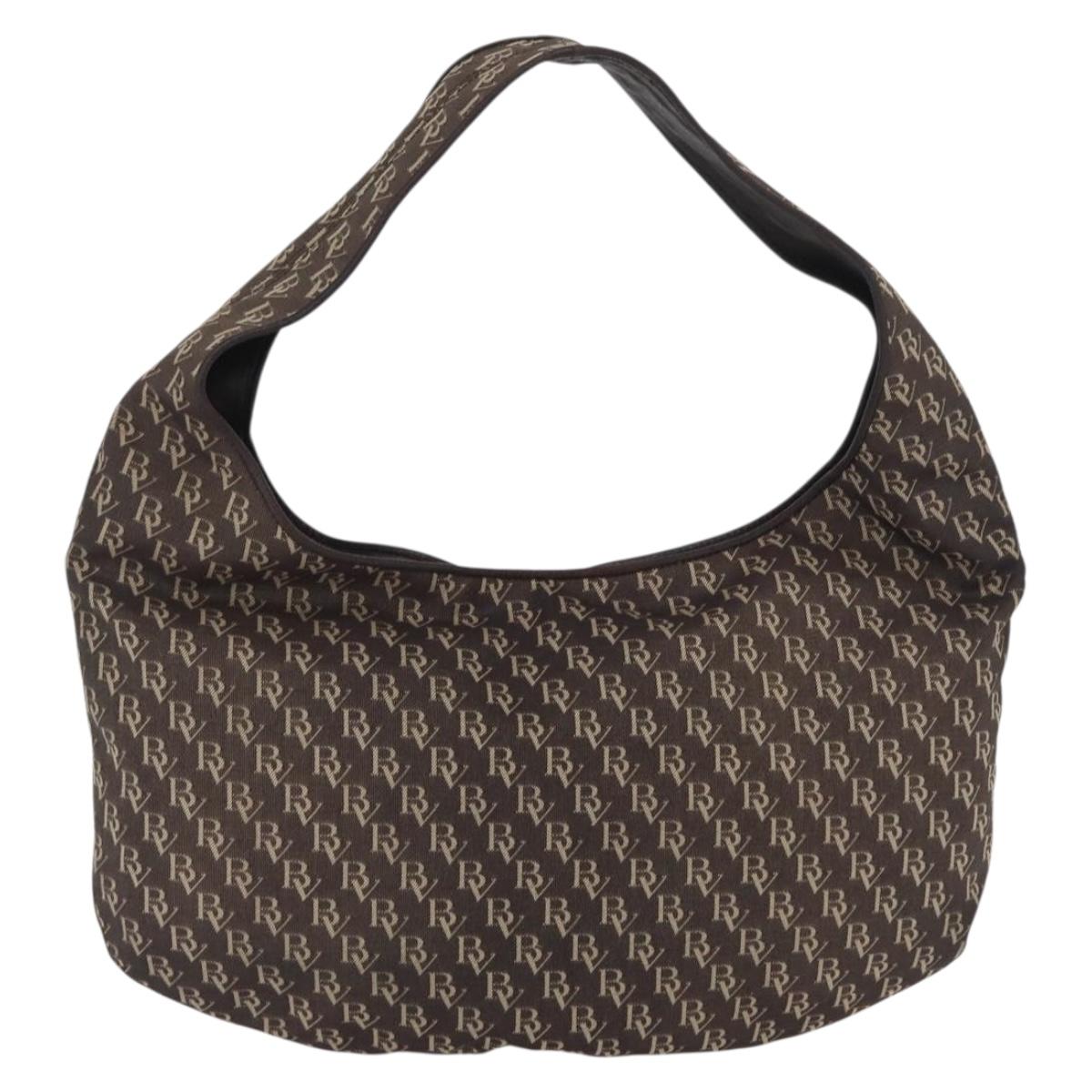 BOTTEGA VENETA Hobo Shoulder Bag Canvas Brown Auth 149811