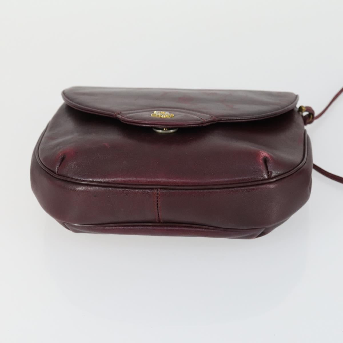 GIVENCHY Valentino Dior Bag Leather 3 Set Brown Bordeaux black Auth 149826
