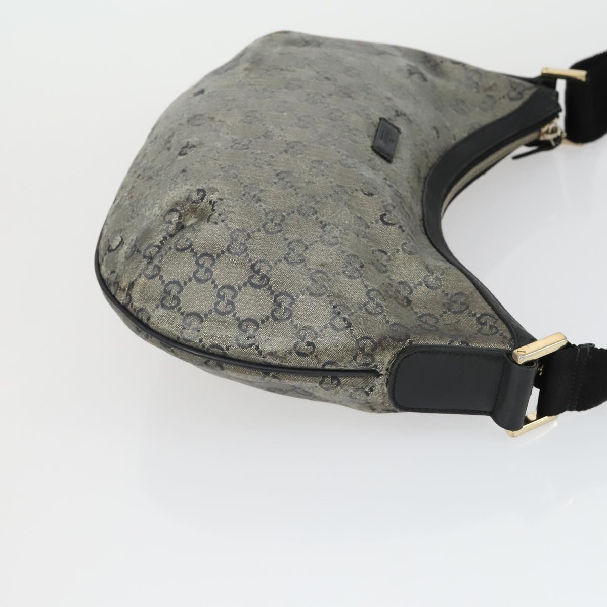 GUCCI GG Supreme Crystal Shoulder Bag PVC 4 Set Black Navy Auth 149829