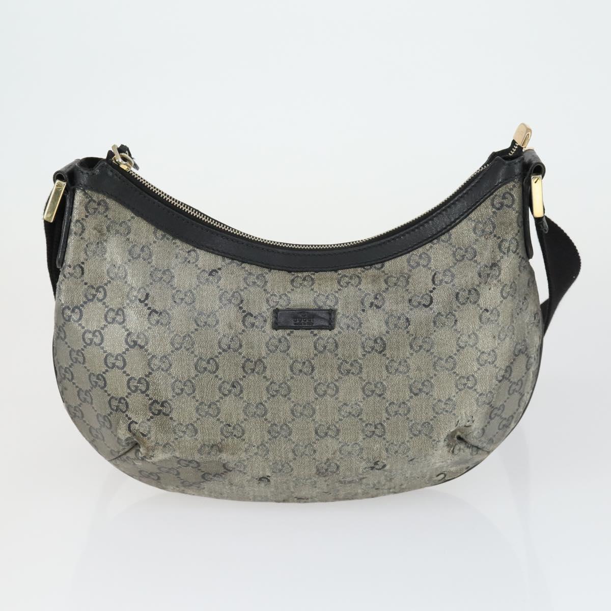 GUCCI GG Supreme Crystal Shoulder Bag PVC 4 Set Black Navy Auth 149829