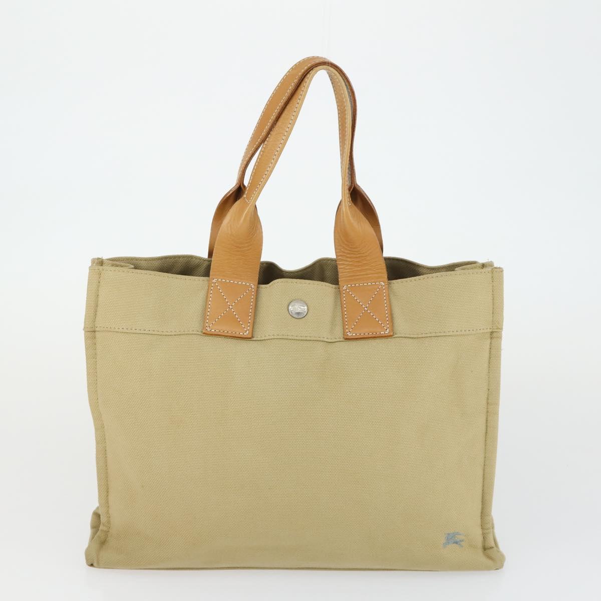 BURBERRY Nova Check Blue Label Hand Bag Canvas 2 Set Beige Auth 149834