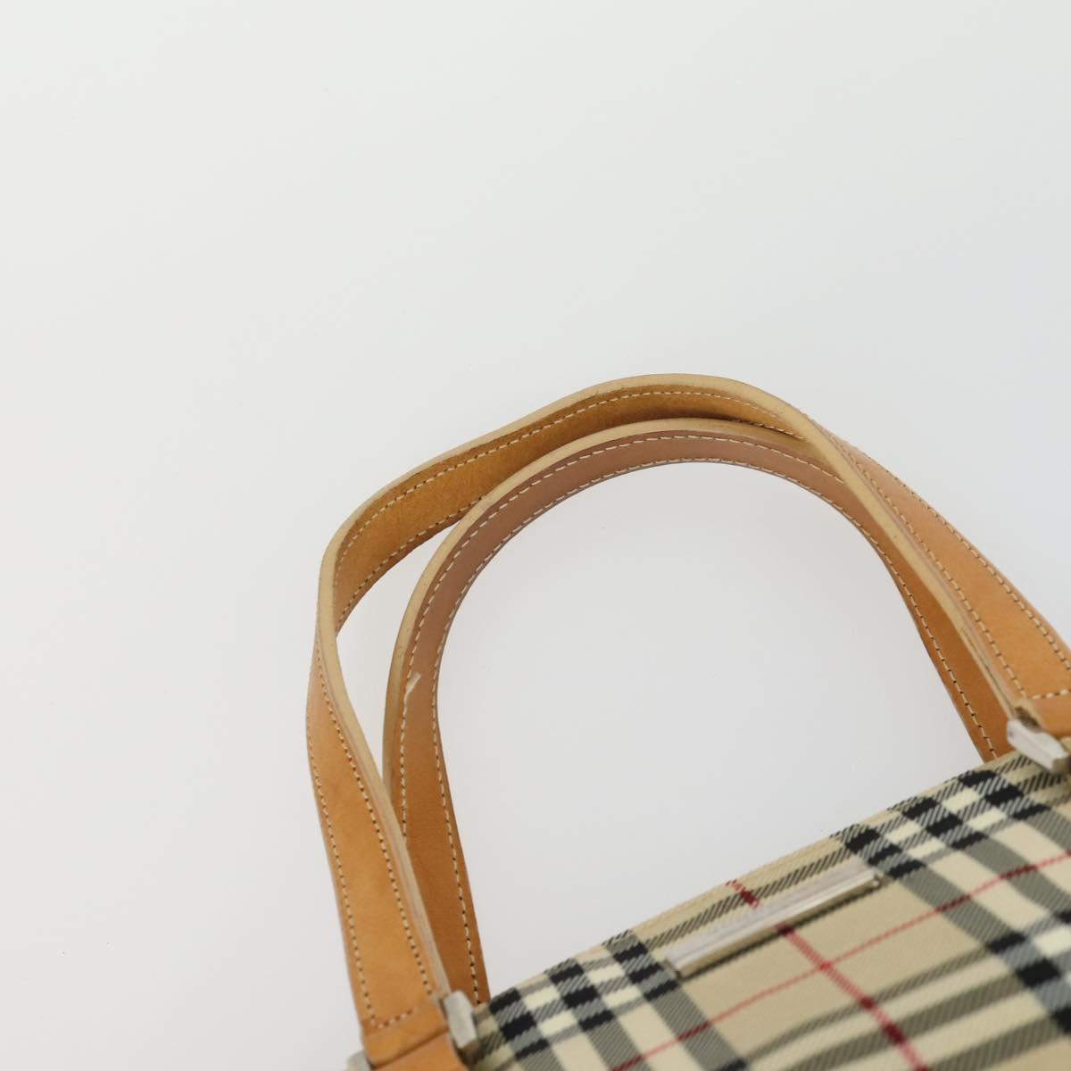 BURBERRY Nova Check Blue Label Hand Bag Canvas 2 Set Beige Auth 149834