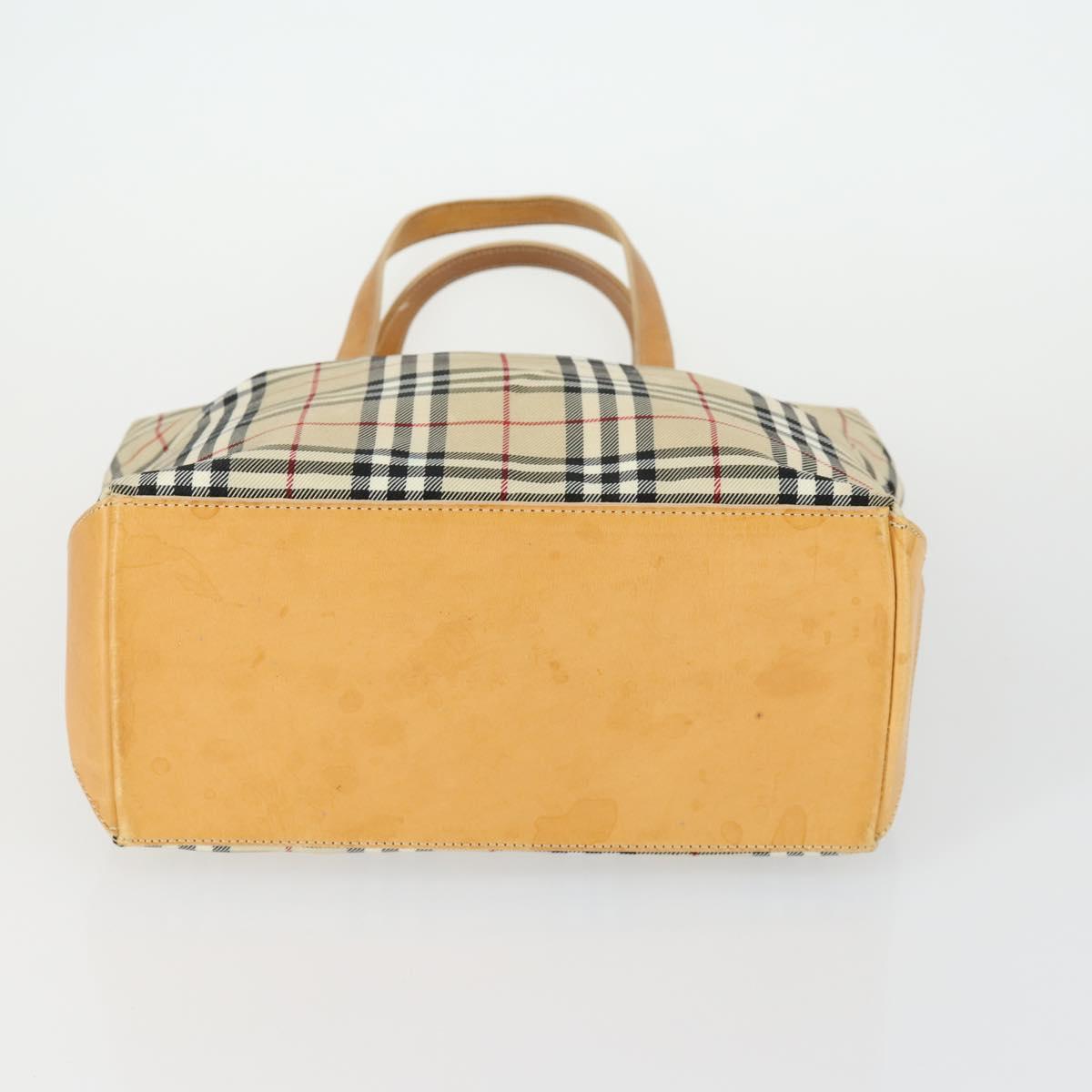 BURBERRY Nova Check Blue Label Hand Bag Canvas 2 Set Beige Auth 149834