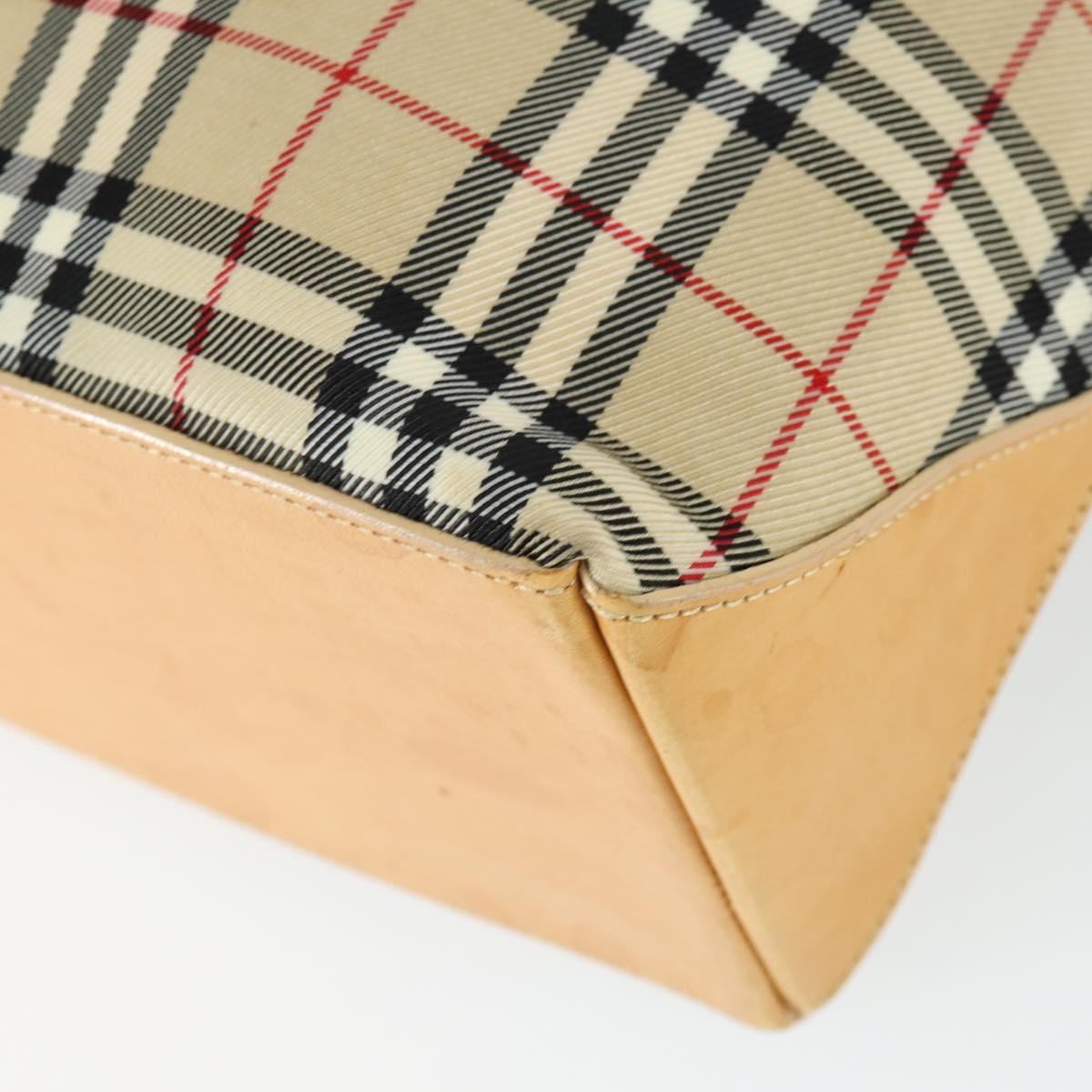 BURBERRY Nova Check Blue Label Hand Bag Canvas 2 Set Beige Auth 149834