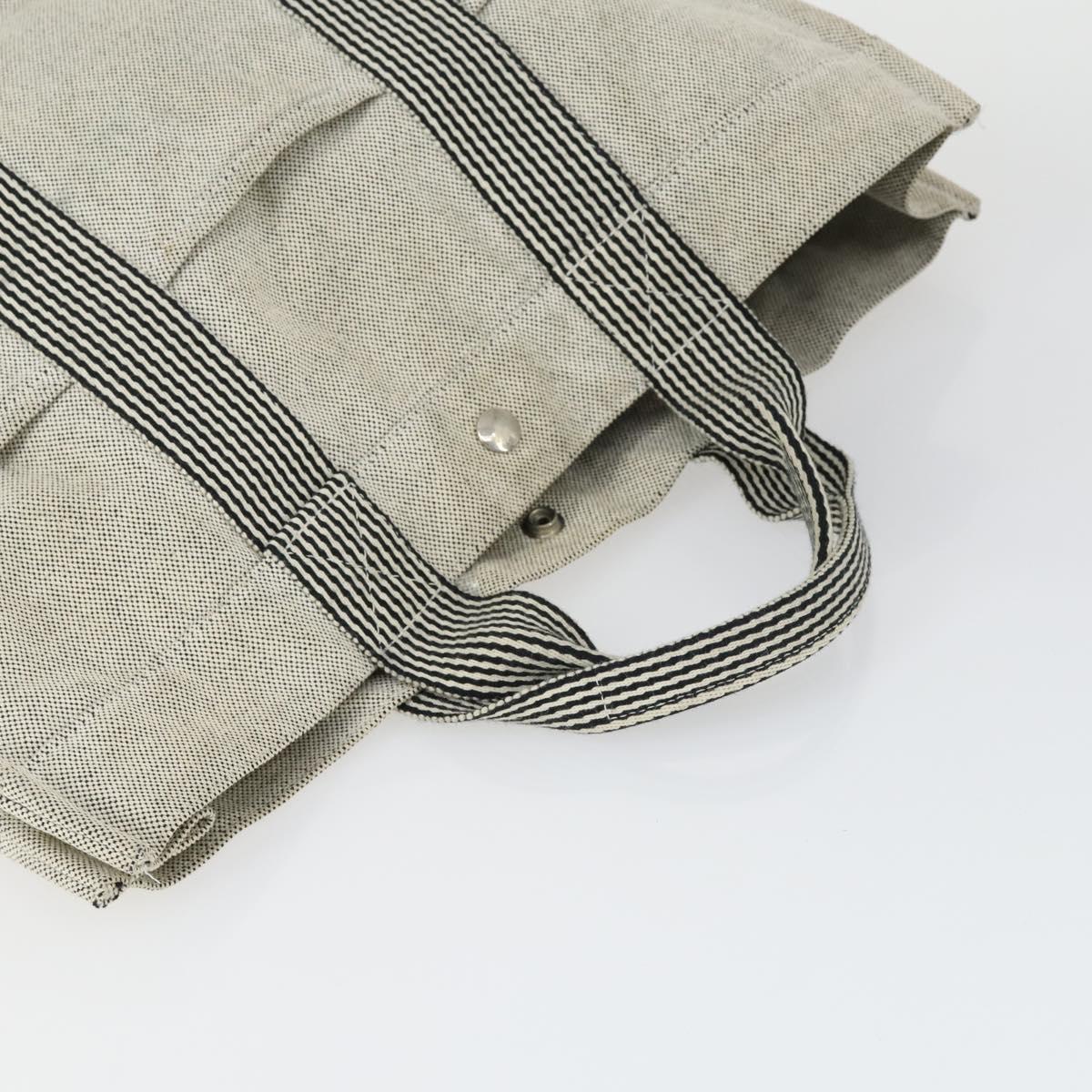 HERMES Fourre Tout Hand Bag Canvas 3 Set Gray Black Navy Auth 149836