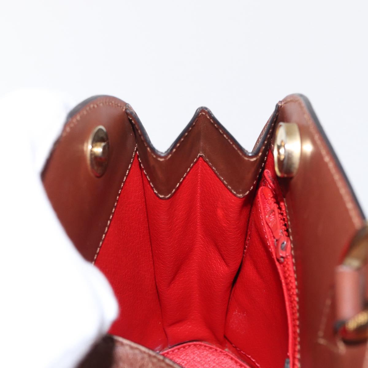 CELINE Hand Bag Canvas Leather Multicolor Gold Auth 149838