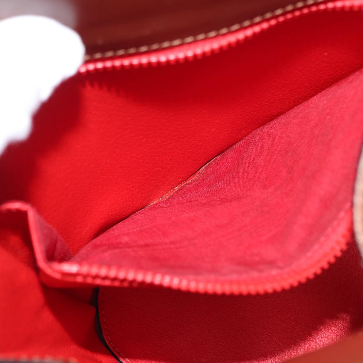 CELINE Hand Bag Canvas Leather Multicolor Gold Auth 149838