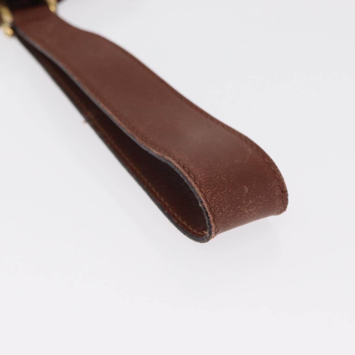 CELINE Hand Bag Canvas Leather Multicolor Gold Auth 149838