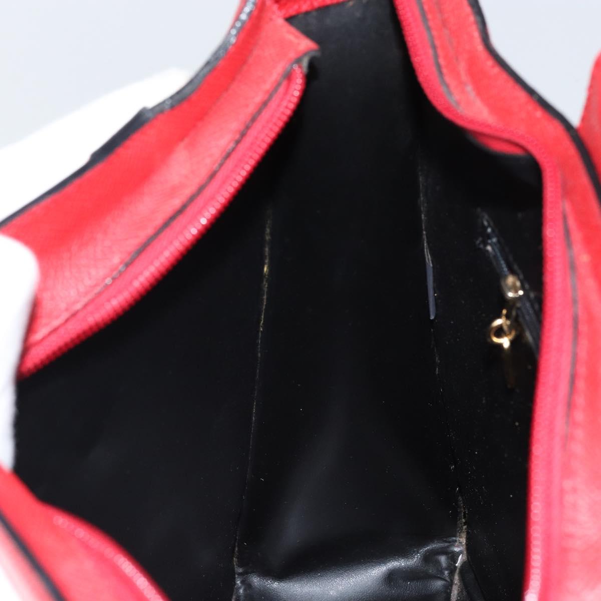 BALLY Shoulder Bag Leather Red Gold Auth 149841