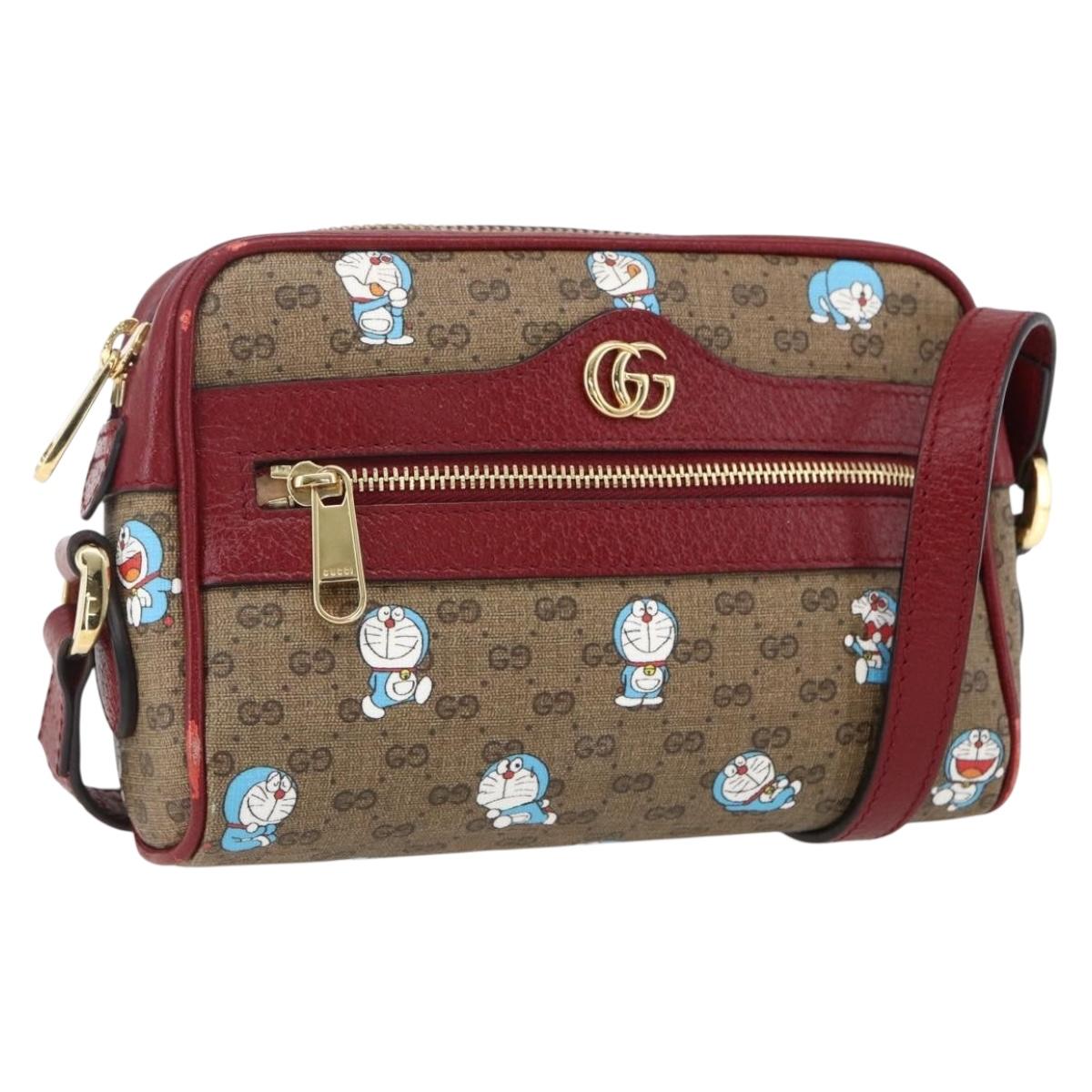 GUCCI GUCCI × Doraemon Micro GG Supreme Bag PVC Beige 647784 Auth 149860SM