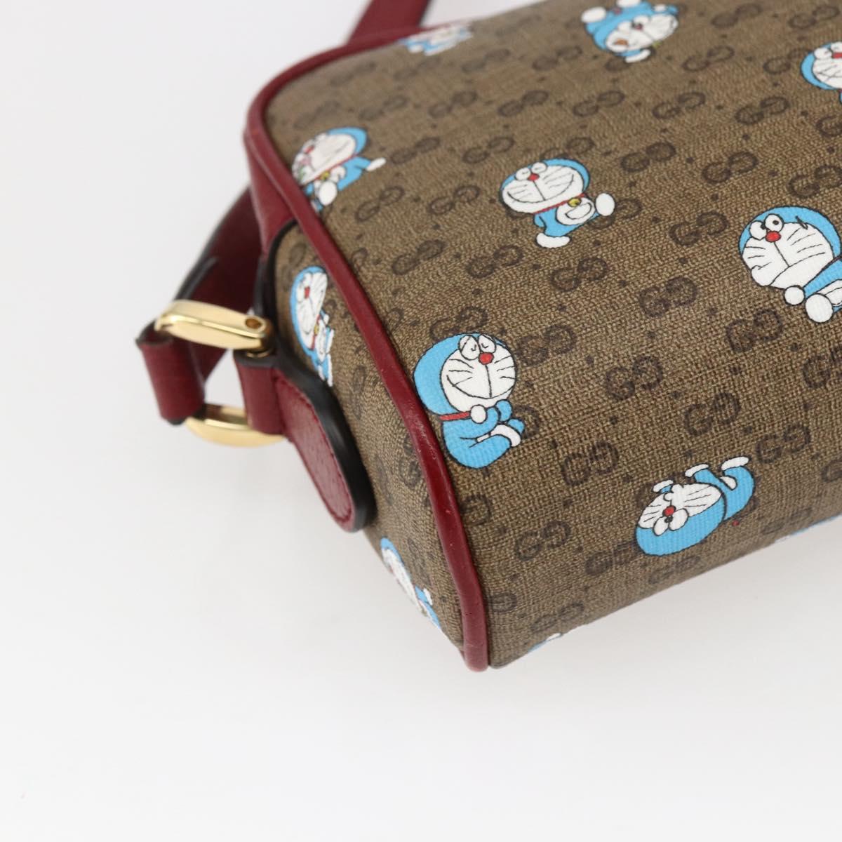 GUCCI GUCCI Ã Doraemon Micro GG Supreme Bag PVC Beige Gold 647784 Auth 149862SM