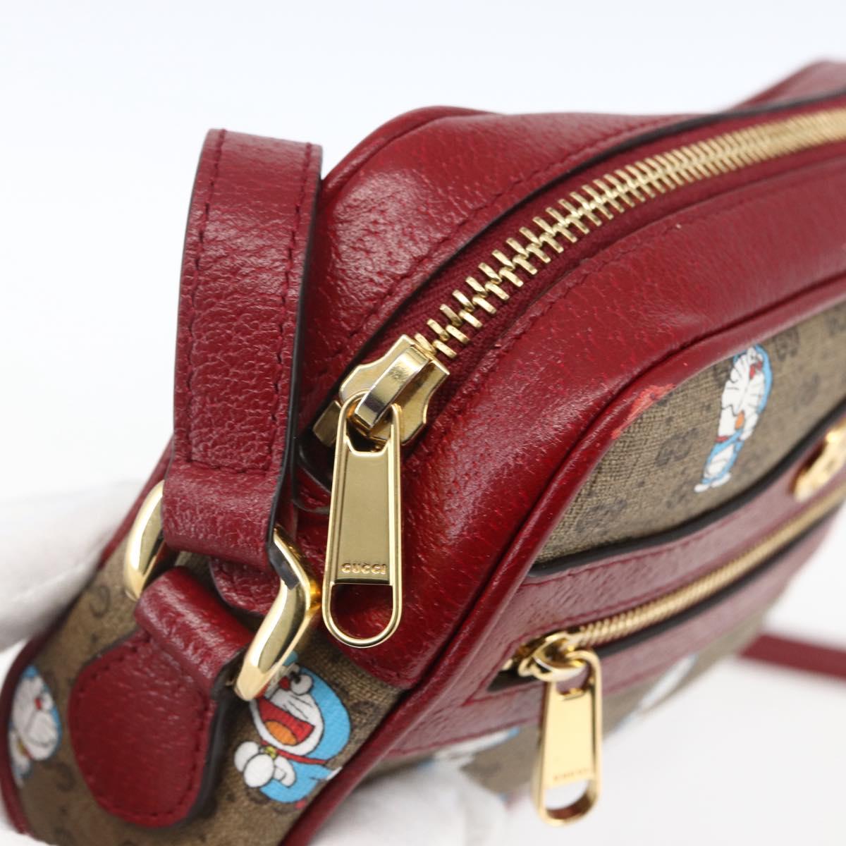 GUCCI GUCCI Ã Doraemon Micro GG Supreme Bag PVC Beige Gold 647784 Auth 149862SM