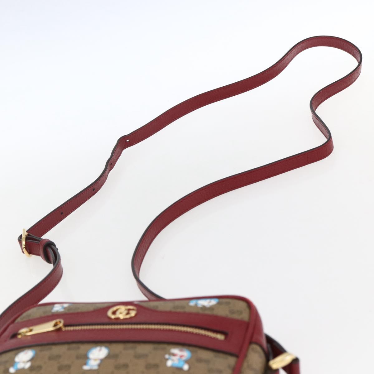 GUCCI GUCCI Ã Doraemon Micro GG Supreme Bag PVC Beige Gold 647784 Auth 149862SM