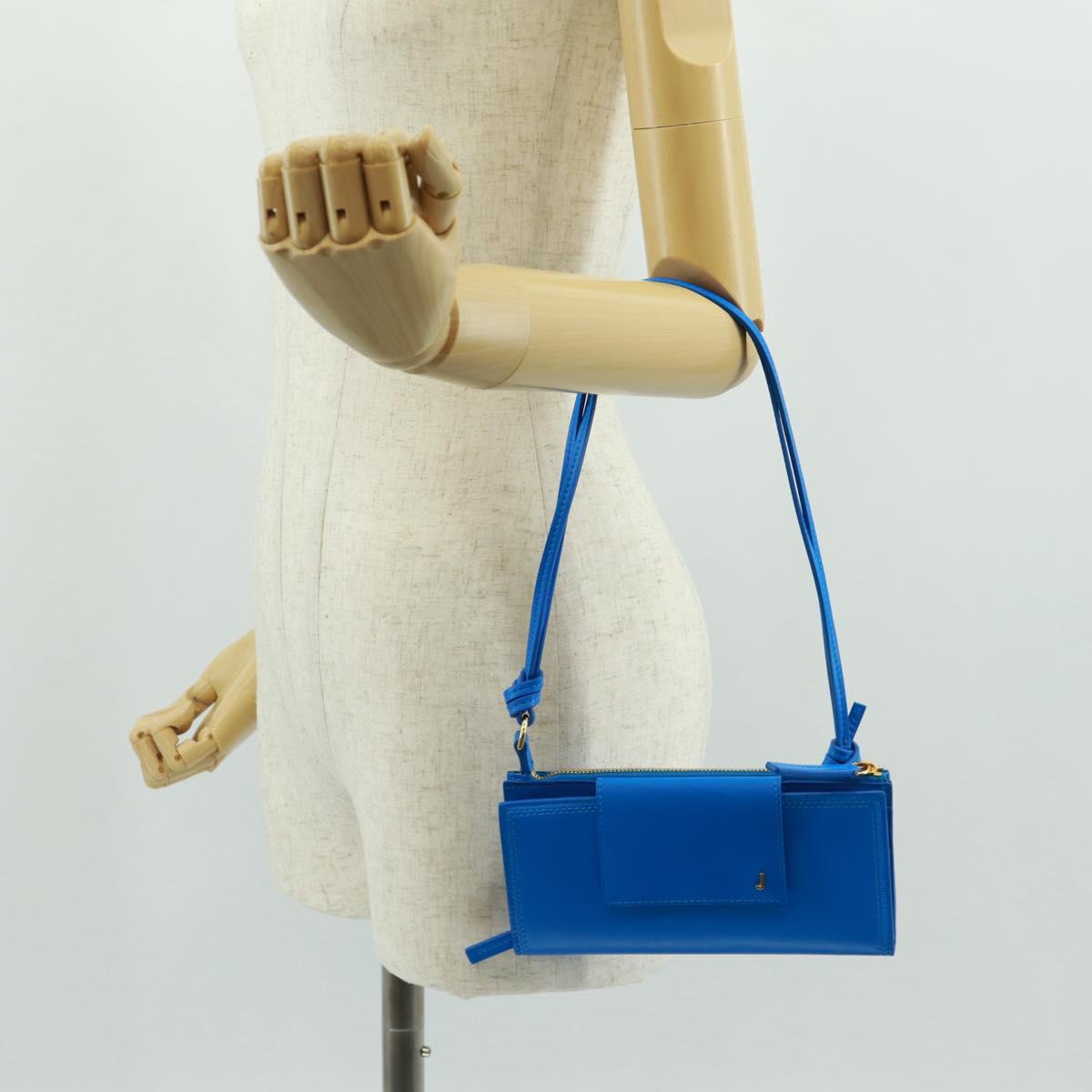 JACQUEMUS Shoulder wallet Leather Blue Gold Auth 149891M