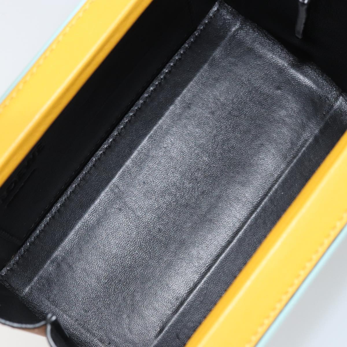 LOEWE Postal Small Hand Bag Leather 2way Yellow Silver Auth 149899SM