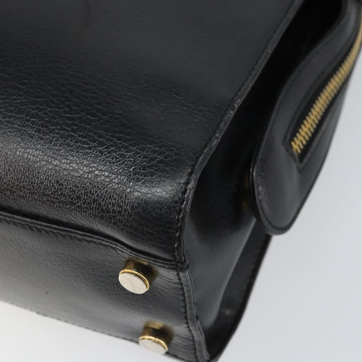 Salvatore Ferragamo Gancini Shoulder Bag Leather 2way Black Gold Auth 149910
