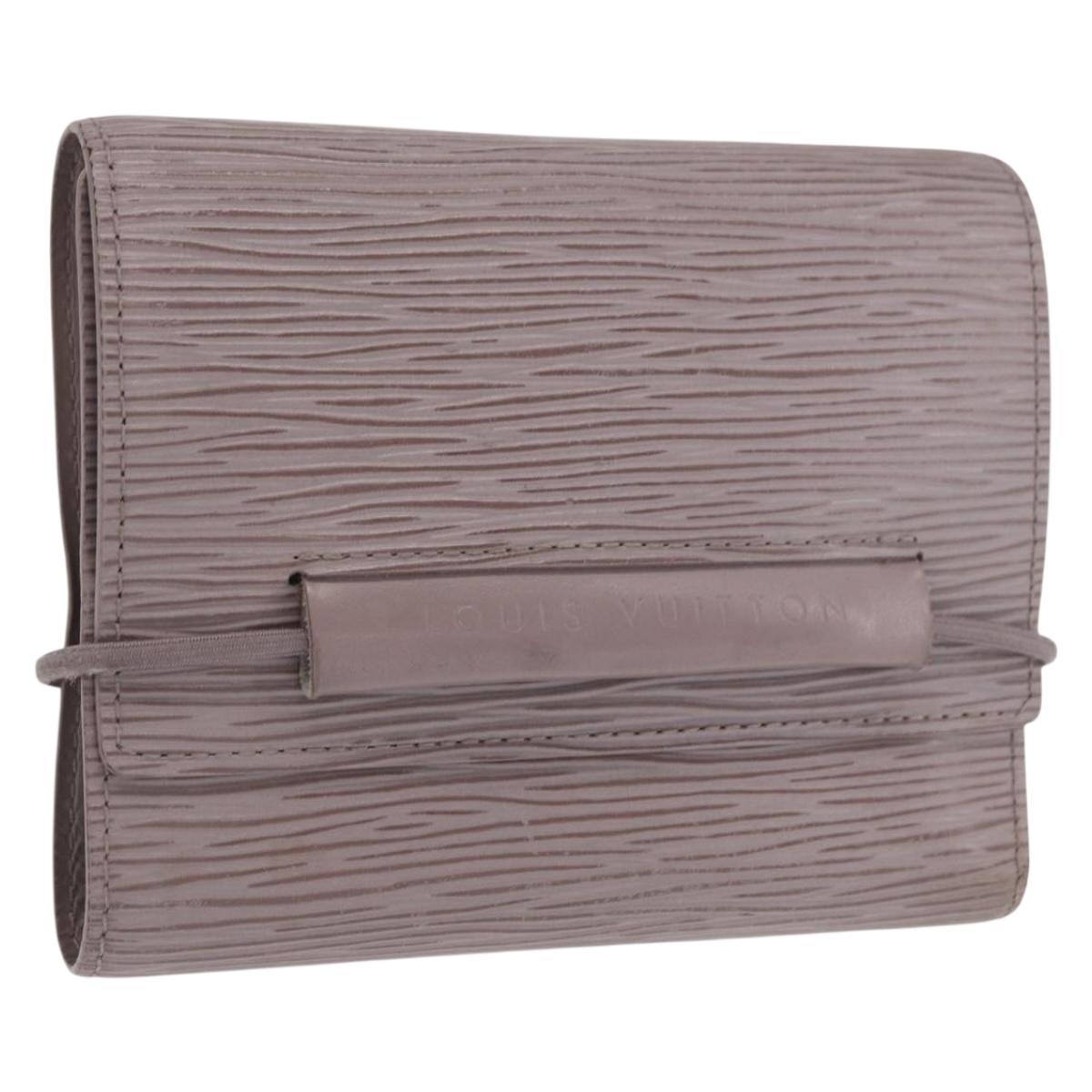 LOUIS VUITTON Epi Porte Monnaie Elastic Wallet Gray lilac M6366B LV Auth 149915