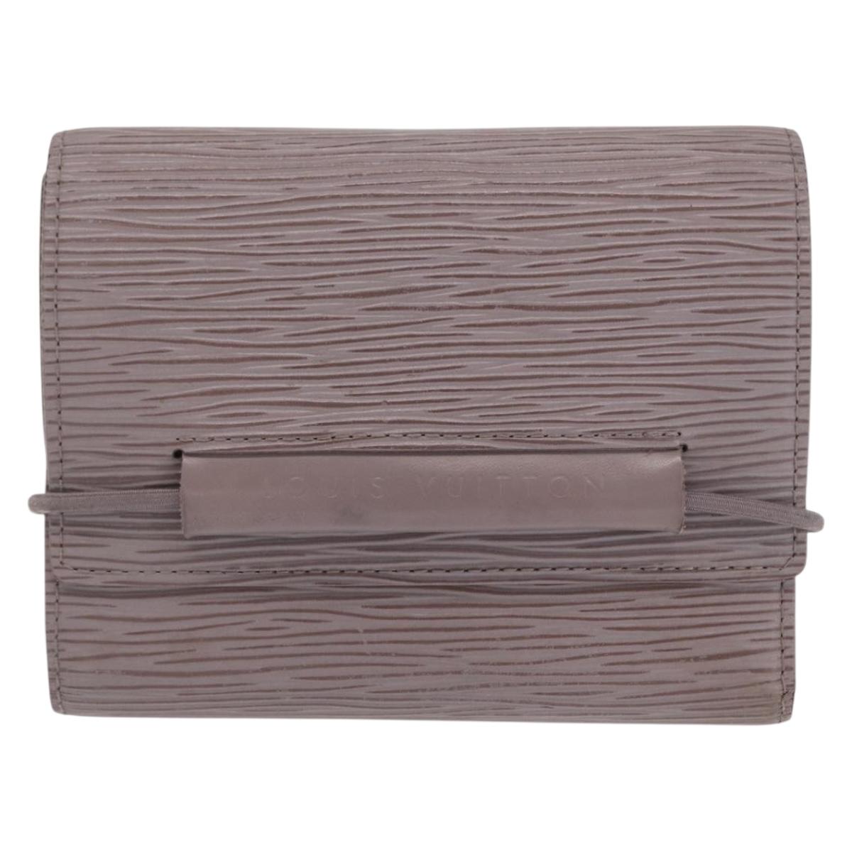 LOUIS VUITTON Epi Porte Monnaie Elastic Wallet Gray lilac M6366B LV Auth 149915