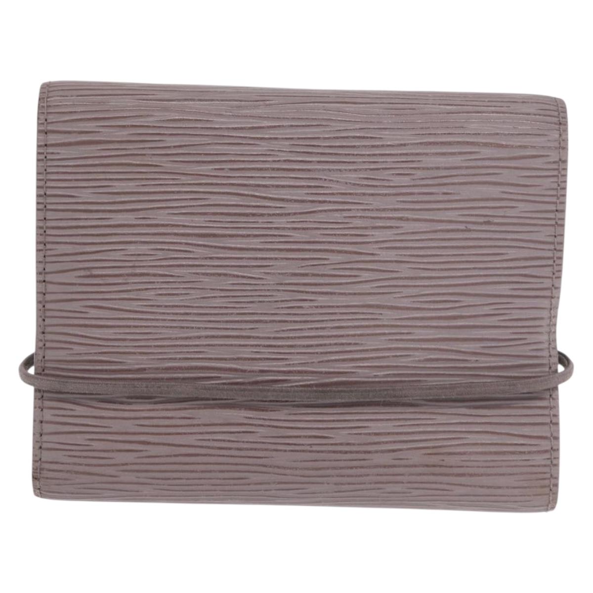 LOUIS VUITTON Epi Porte Monnaie Elastic Wallet Gray lilac M6366B LV Auth 149915