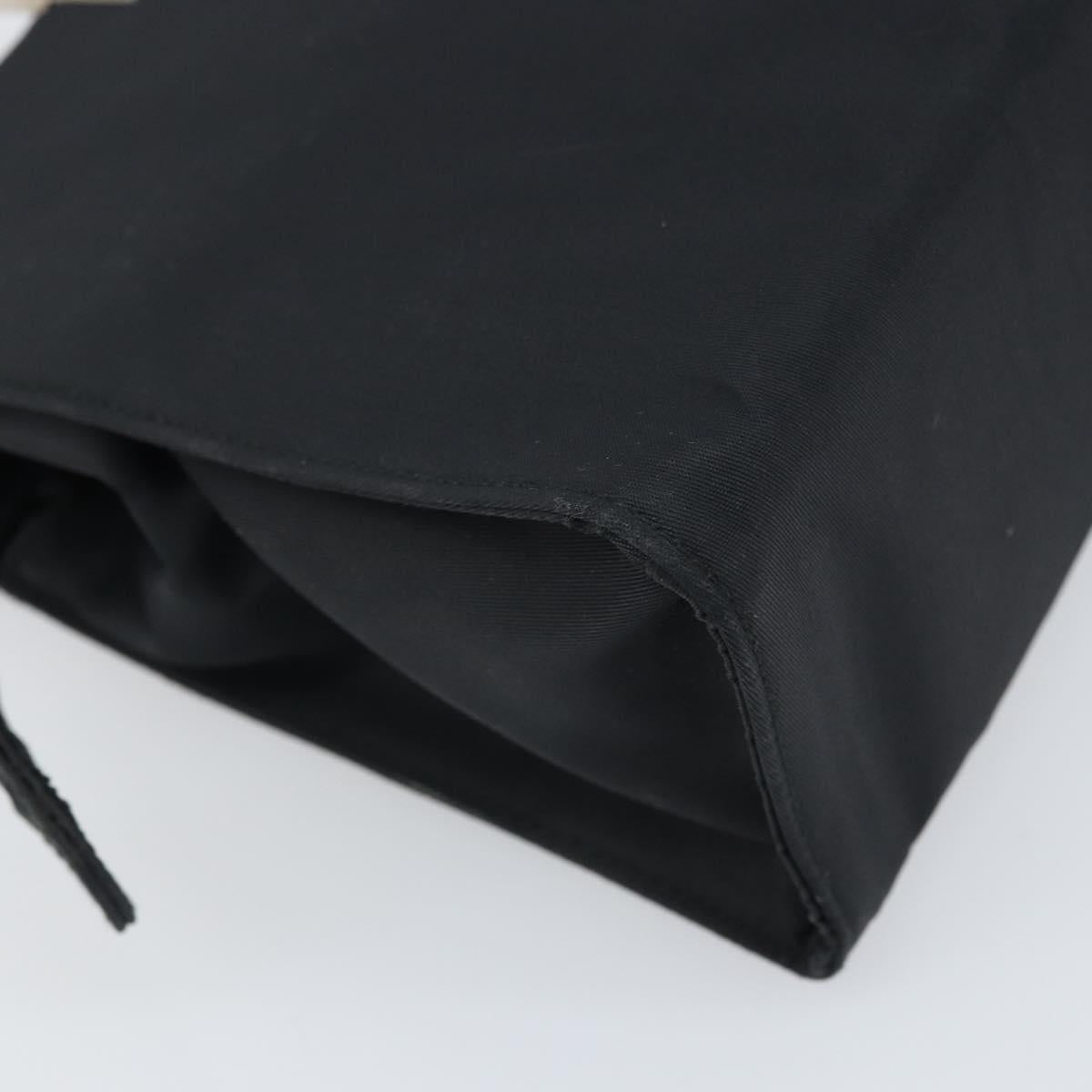 PRADA Hand Bag nylon metal Black Silver Auth 149917V