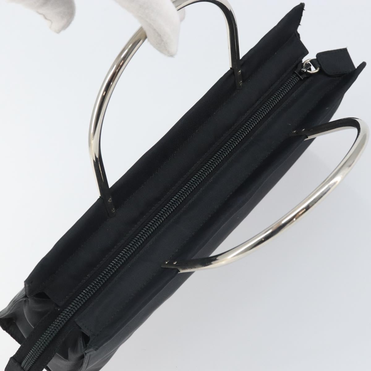 PRADA Hand Bag nylon metal Black Silver Auth 149917V