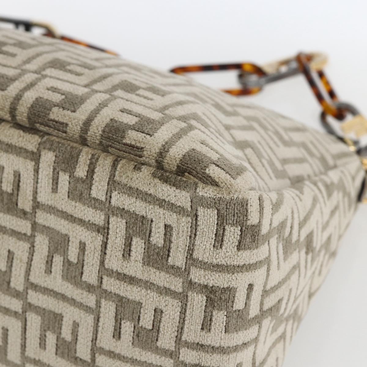FENDI Zucca Canvas Hand Bag 2way Beige Gold Auth 149920SM