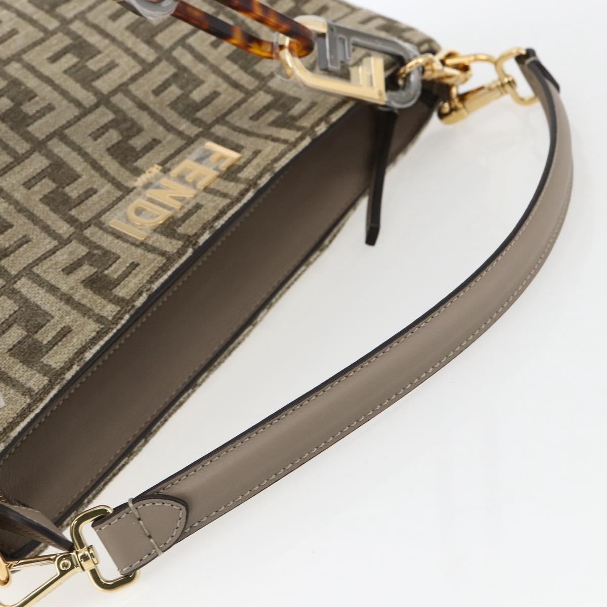 FENDI Zucca Canvas Hand Bag 2way Beige Gold Auth 149920SM