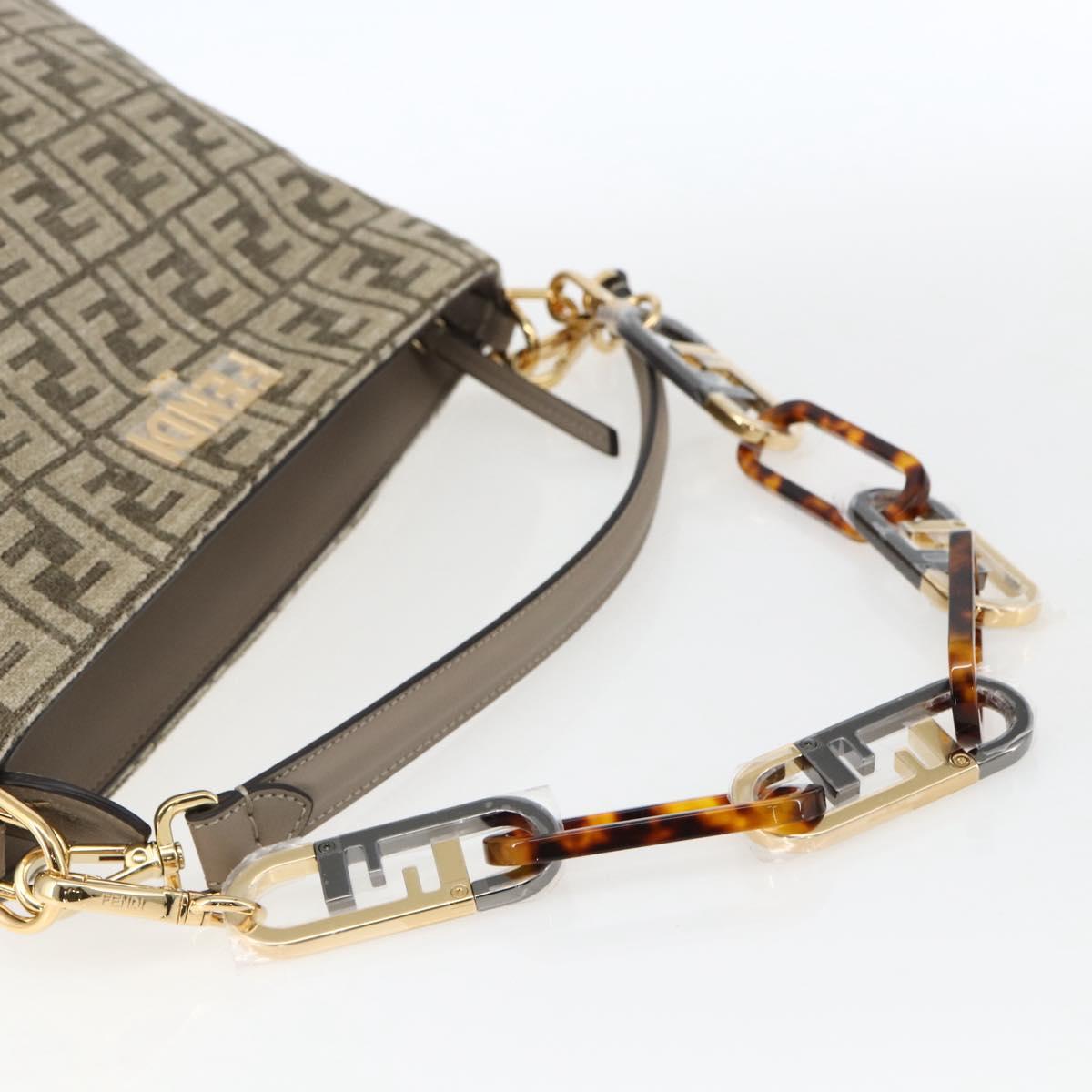 FENDI Zucca Canvas Hand Bag 2way Beige Gold Auth 149920SM