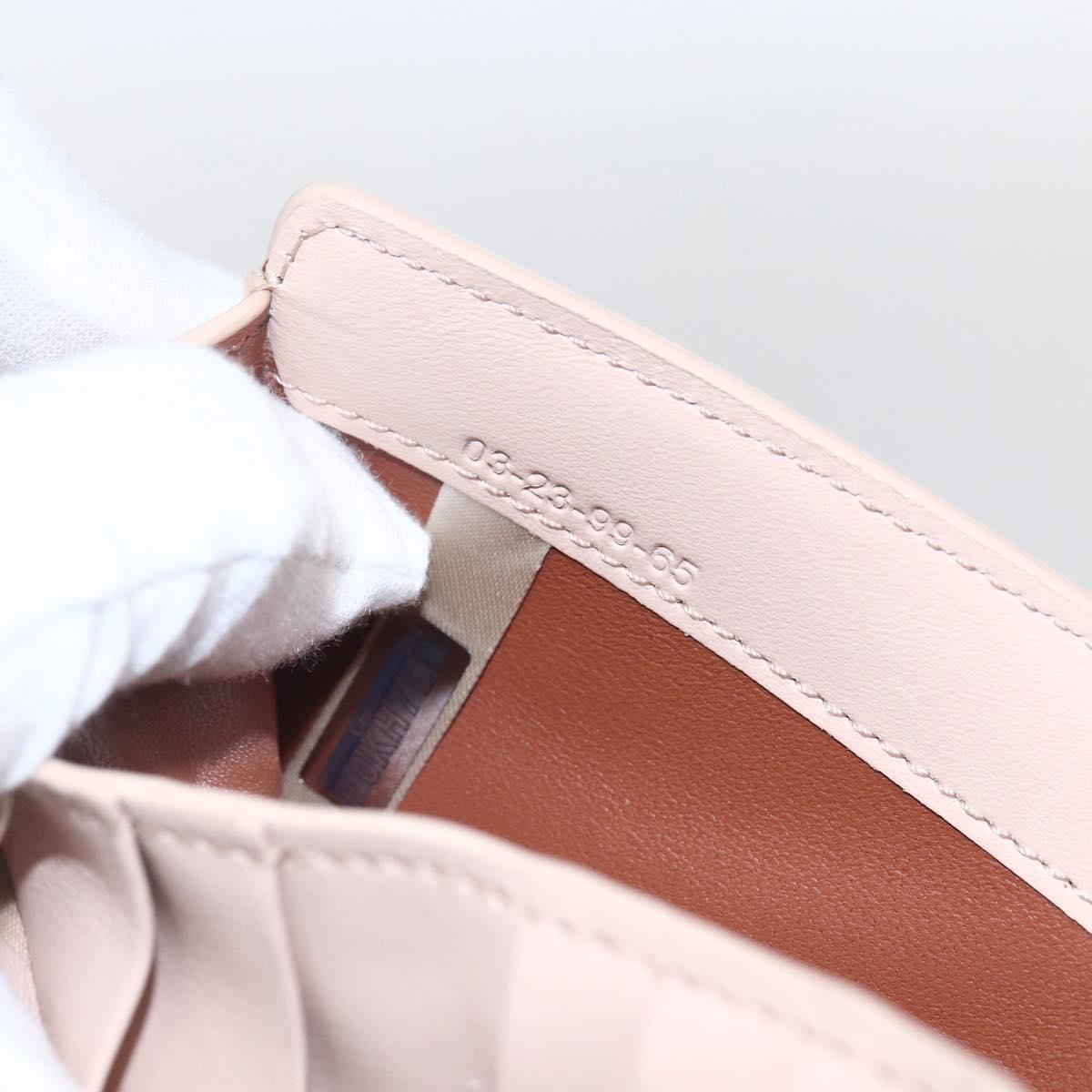 Chloe Sense Compact Wallet Leather Pink Gold Auth 149925V