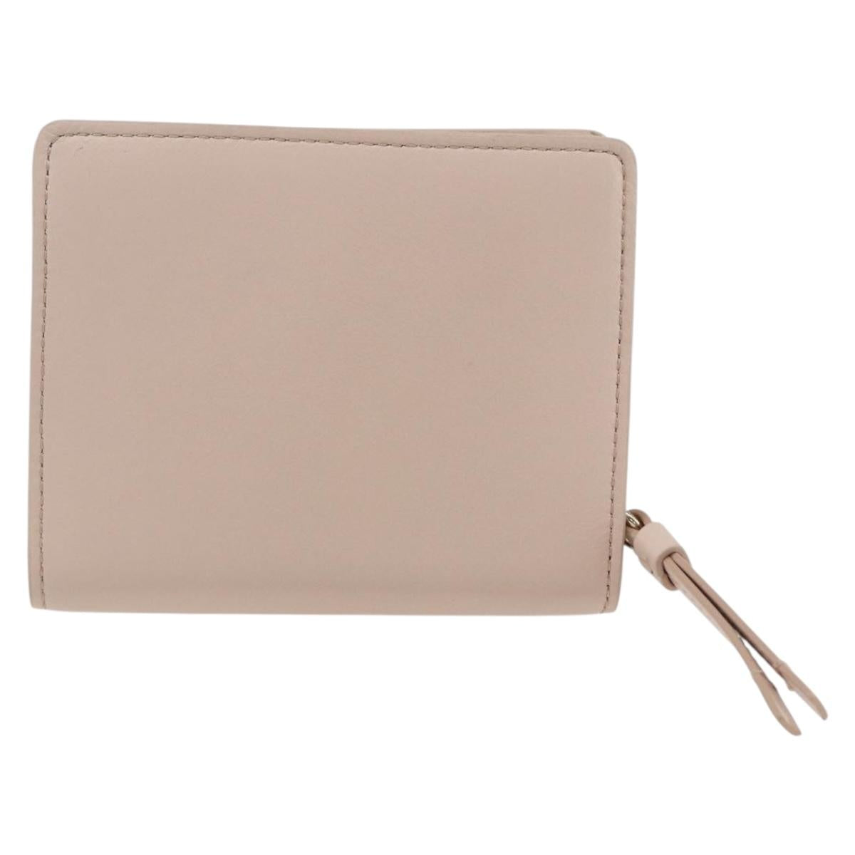 Chloe Sense Compact Wallet Leather Pink Gold Auth 149925V