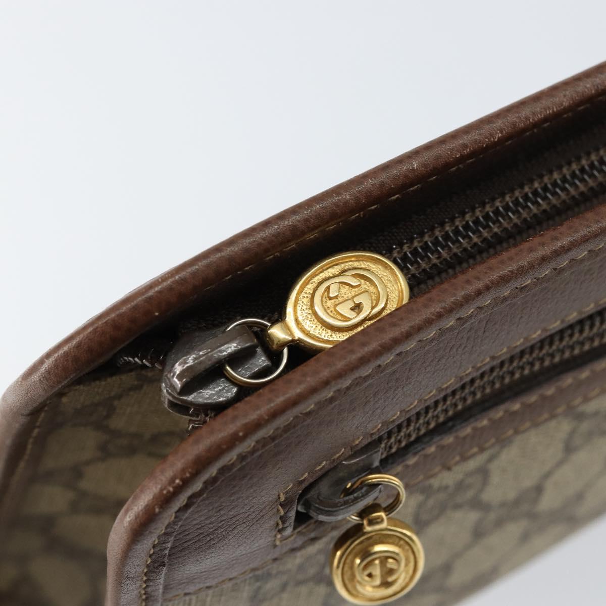 GUCCI GG Supreme Clutch Bag PVC Beige Gold 014 115 6063 Auth 149954