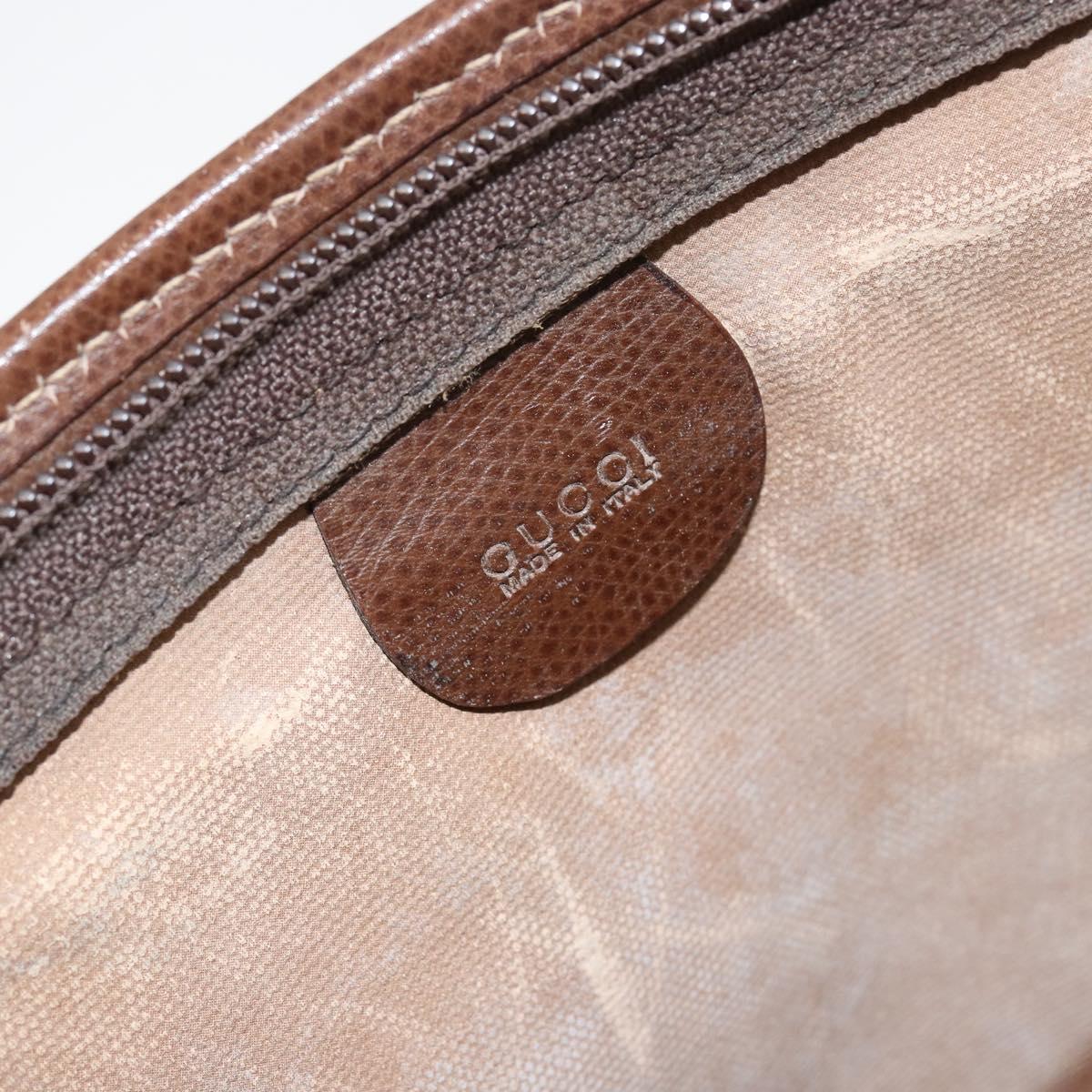 GUCCI GG Supreme Clutch Bag PVC Beige Gold 014 115 6063 Auth 149954