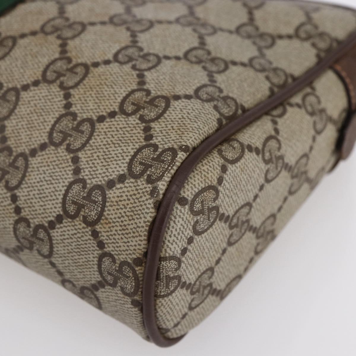 GUCCI GG Supreme Web Sherry Line Clutch Bag PVC Beige 156 01 012 Auth 149955