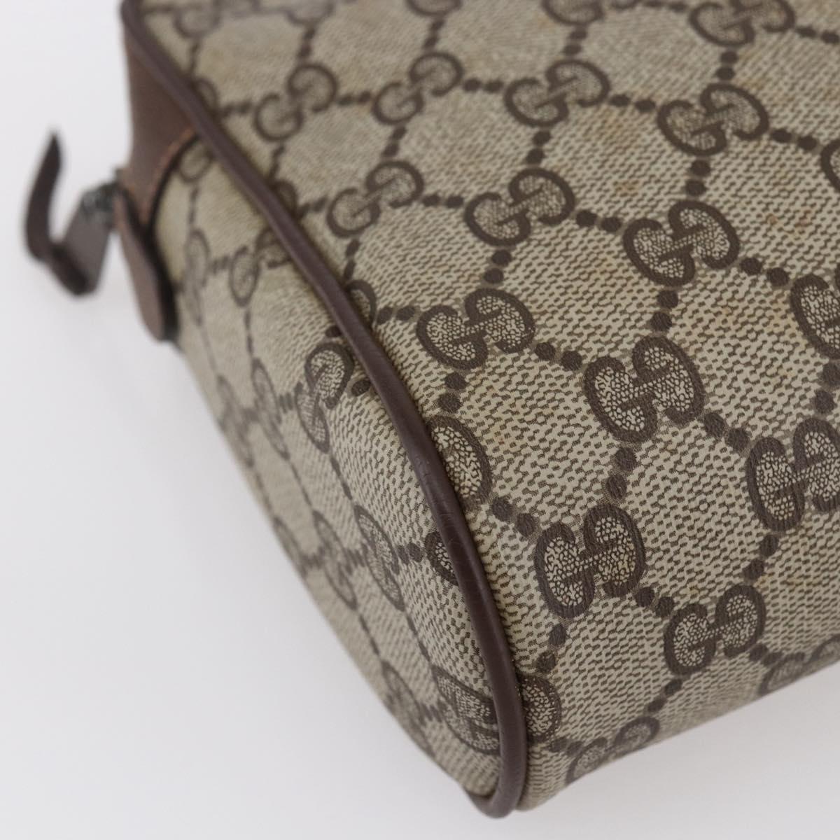 GUCCI GG Supreme Web Sherry Line Clutch Bag PVC Beige 156 01 012 Auth 149955