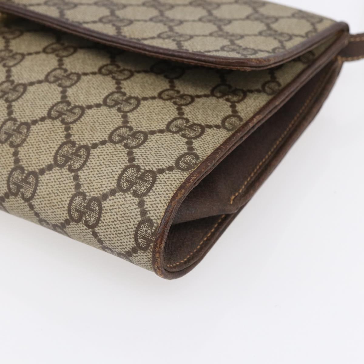 GUCCI GG Supreme Shoulder Bag PVC Beige Gold 904 02 050 Auth 149956