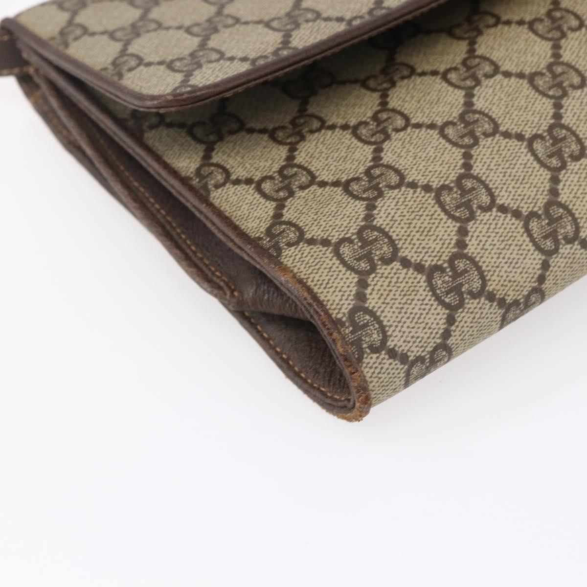 GUCCI GG Supreme Shoulder Bag PVC Beige Gold 904 02 050 Auth 149956