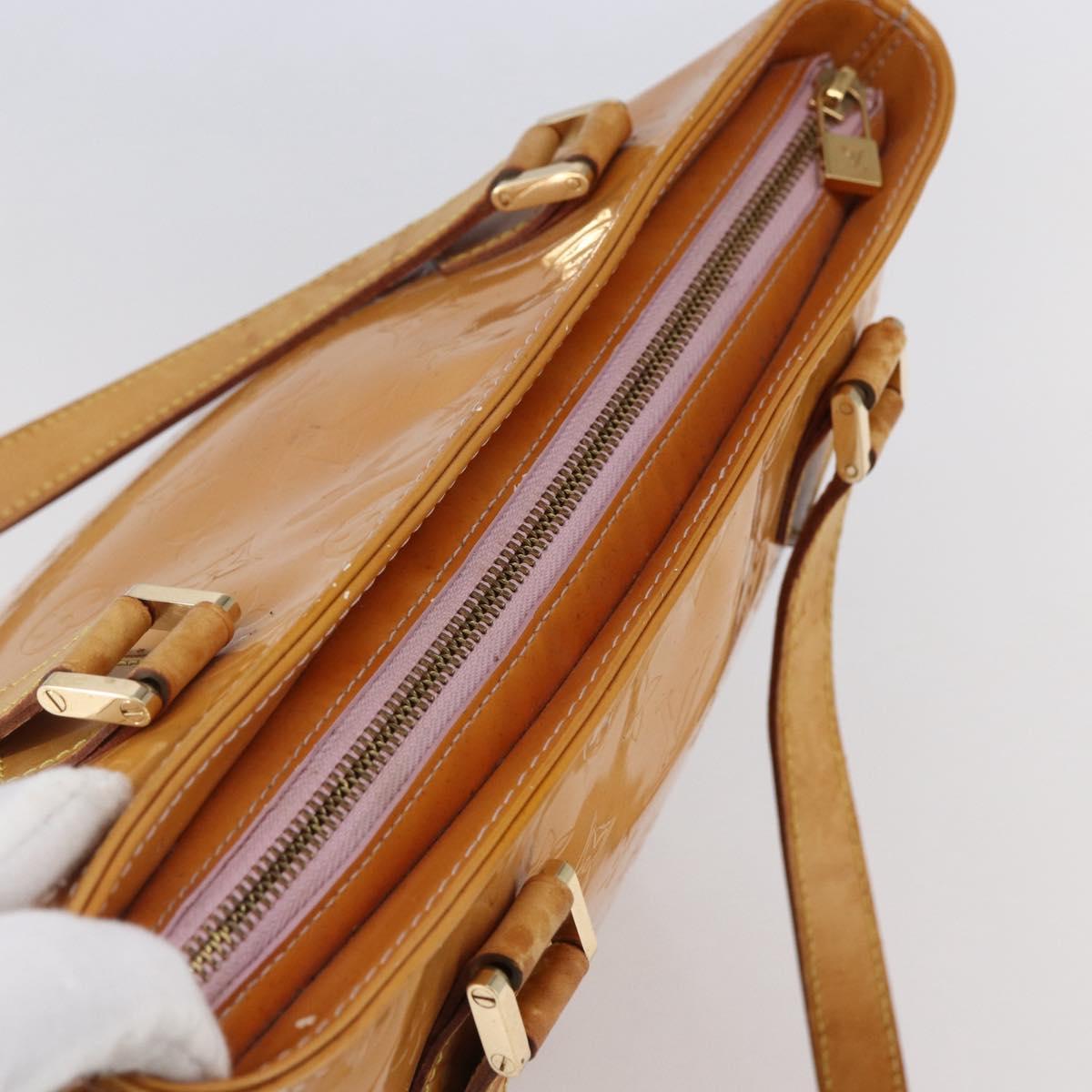 LOUIS VUITTON Monogram Vernis Houston Hand Bag Rose M91054 LV Auth 149967