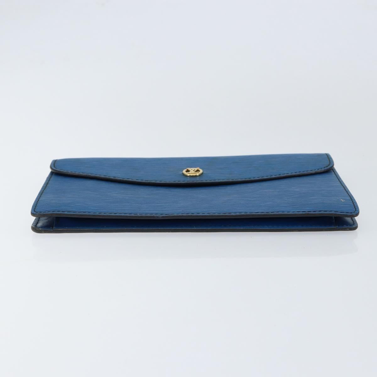LOUIS VUITTON Epi Montaigne 23 Clutch Bag Blue M52665 LV Auth 149969