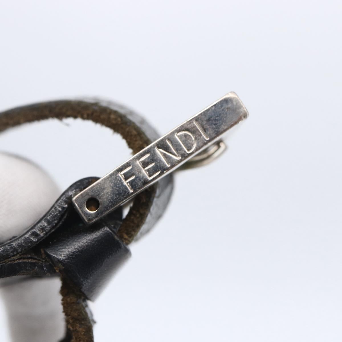 FENDI Zucca Canvas Shoulder Bag Black Silver Auth 149971