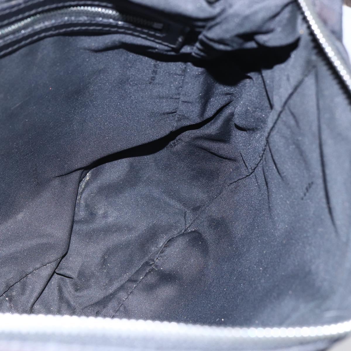 FENDI Zucca Canvas Shoulder Bag Black Silver Auth 149971