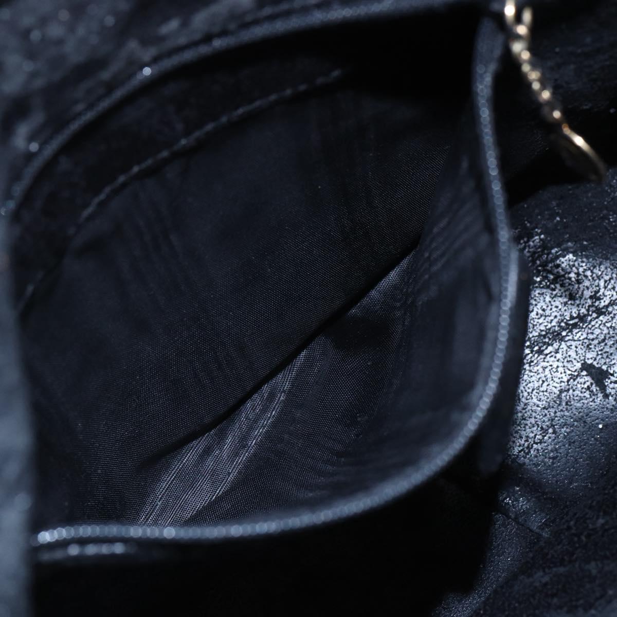 GUCCI Bamboo Shoulder Bag Leather 2way Black Gold 001 3754 1639 Auth 149973