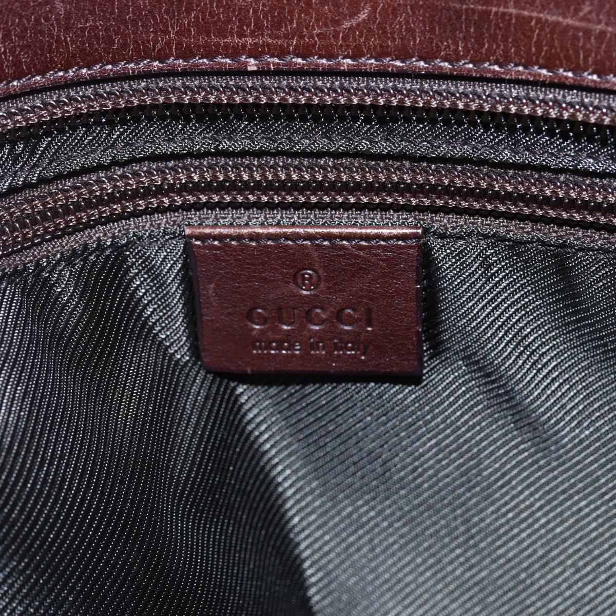 GUCCI GG Canvas Tote Bag Brown Silver 34339 Auth 149975