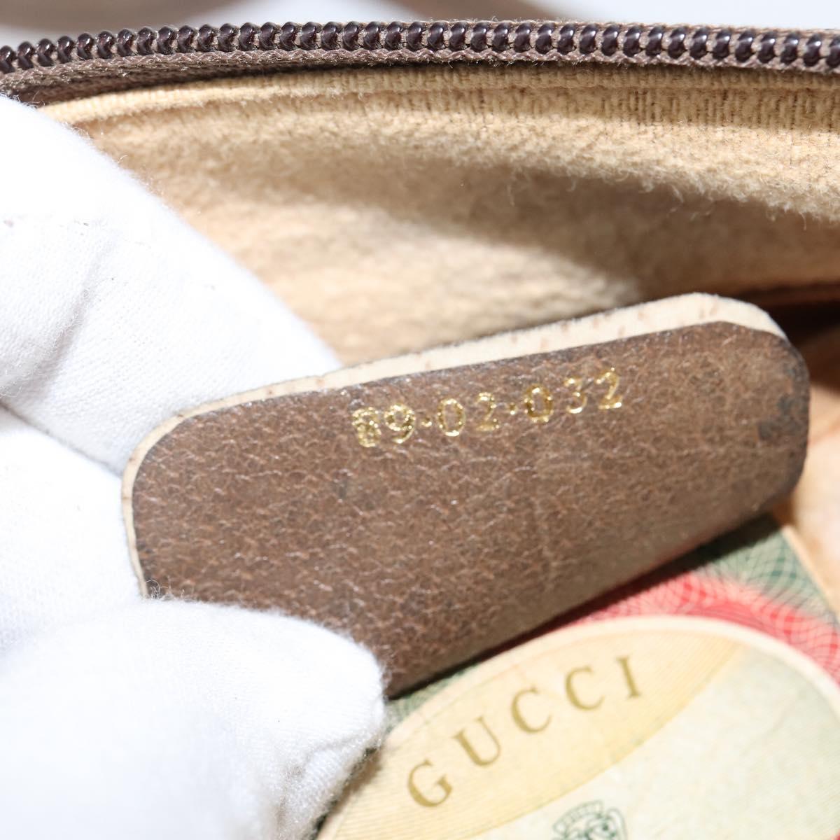 GUCCI GG Supreme Web Sherry Line Bag PVC Beige Gold 89 02 032 Auth 149979